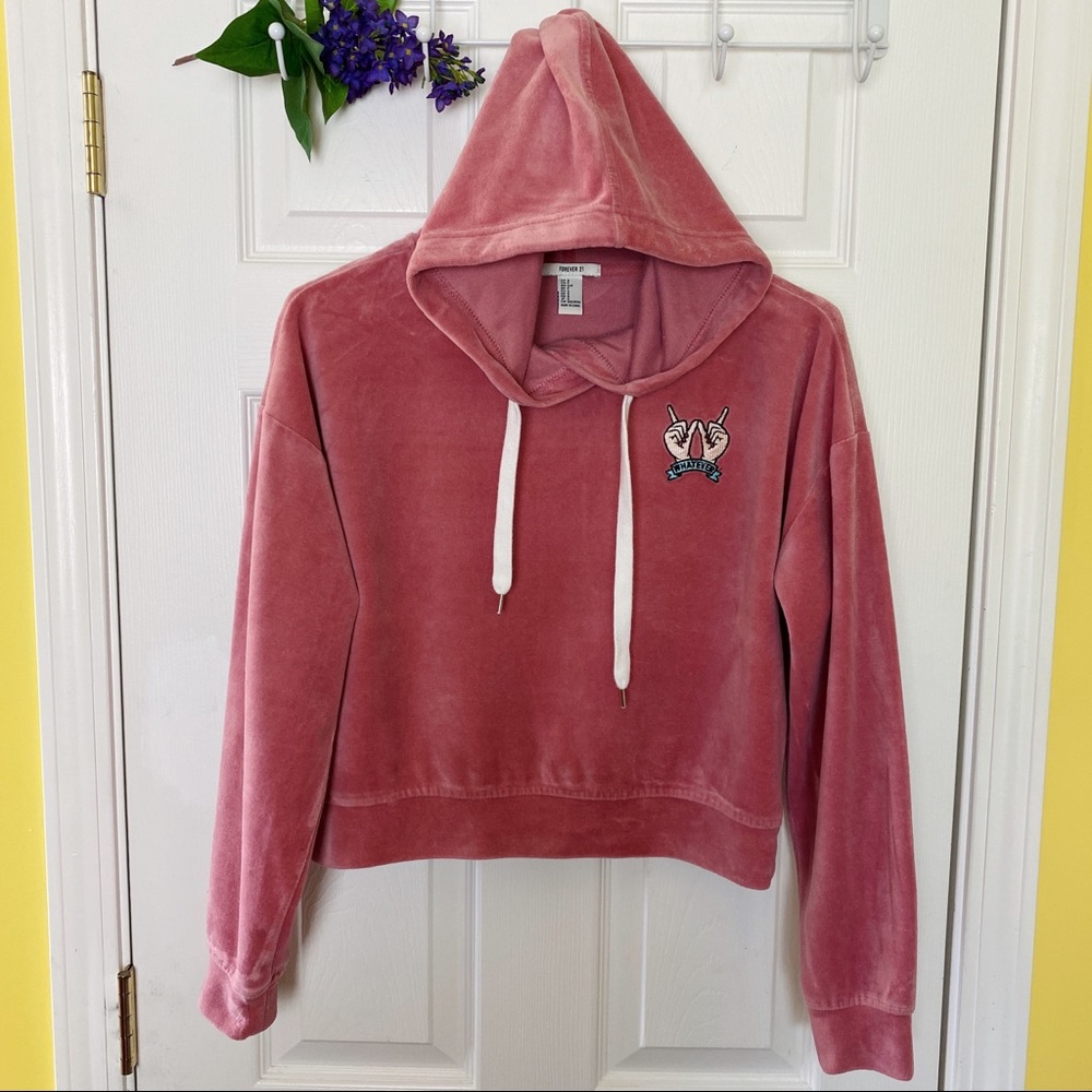 Forever 21 Solid Pullover Hoodie in Rose Pink - Picture 2 of 14